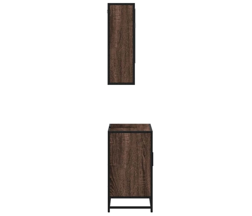 Set de muebles baño 2 pzas madera contrachapada marrón roble