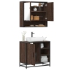 Set de muebles baño 2 pzas madera contrachapada marrón roble