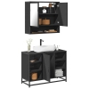 Juego de muebles de baño 2 pzas madera contrachapada negro