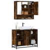 Set de muebles baño 2 pzas madera contrachapada roble ahumado