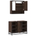 Set de muebles baño 2 pzas madera contrachapada marrón roble