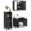 Juego de muebles de baño 3 pzas madera contrachapada negro