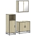 Set de muebles de baño 3 pzas madera contrachapada roble Sonoma