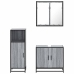 Set de muebles de baño 3 pzas madera contrachapada gris sonoma