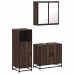 Set de muebles baño 3 pzas madera contrachapada roble marrón