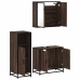 Set de muebles baño 3 pzas madera contrachapada roble marrón