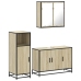 Set de muebles de baño 3 pzas madera contrachapada roble Sonoma