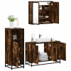 Set de muebles baño 3 pzas madera contrachapada roble ahumado