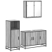 Set de muebles de baño 3 pzas madera contrachapada gris sonoma