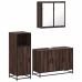 Set de muebles baño 3 pzas madera contrachapada roble marrón