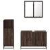 Set de muebles baño 3 pzas madera contrachapada roble marrón