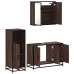 Set de muebles baño 3 pzas madera contrachapada roble marrón