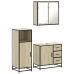 Set de muebles de baño 3 pzas madera contrachapada roble Sonoma