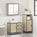 Set de muebles de baño 3 pzas madera contrachapada roble Sonoma