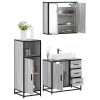 Set de muebles de baño 3 pzas madera contrachapada gris sonoma