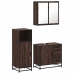 Set de muebles baño 3 pzas madera contrachapada roble marrón