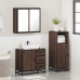 Set de muebles baño 3 pzas madera contrachapada roble marrón