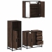 Set de muebles baño 3 pzas madera contrachapada roble marrón