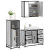 Set de muebles de baño 3 pzas madera contrachapada gris sonoma