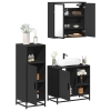 Juego de muebles de baño 3 pzas madera contrachapada negro