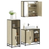 Set de muebles de baño 3 pzas madera contrachapada roble Sonoma