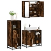 Set de muebles baño 3 pzas madera contrachapada roble ahumado