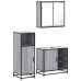 Set de muebles de baño 3 pzas madera contrachapada gris sonoma