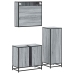 Set de muebles de baño 3 pzas madera contrachapada gris sonoma