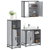 Set de muebles de baño 3 pzas madera contrachapada gris sonoma