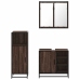 Set de muebles baño 3 pzas madera contrachapada roble marrón