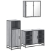 Set de muebles de baño 3 pzas madera contrachapada gris sonoma