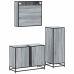 Set de muebles de baño 3 pzas madera contrachapada gris sonoma