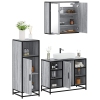 Set de muebles de baño 3 pzas madera contrachapada gris sonoma