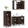 Set de muebles baño 3 pzas madera contrachapada roble marrón