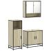 Set de muebles de baño 3 pzas madera contrachapada roble Sonoma