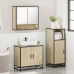 Set de muebles de baño 3 pzas madera contrachapada roble Sonoma