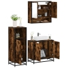 Set de muebles baño 3 pzas madera contrachapada roble ahumado