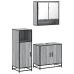 Set de muebles de baño 3 pzas madera contrachapada gris sonoma