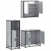 Set de muebles de baño 3 pzas madera contrachapada gris sonoma