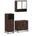 Set de muebles baño 3 pzas madera contrachapada roble marrón