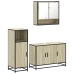 Set de muebles de baño 3 pzas madera contrachapada roble Sonoma