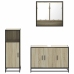 Set de muebles de baño 3 pzas madera contrachapada roble Sonoma