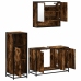 Set de muebles baño 3 pzas madera contrachapada roble ahumado