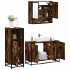 Set de muebles baño 3 pzas madera contrachapada roble ahumado