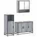 Set de muebles de baño 3 pzas madera contrachapada gris sonoma