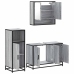 Set de muebles de baño 3 pzas madera contrachapada gris sonoma