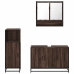 Set de muebles baño 3 pzas madera contrachapada roble marrón