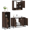 Set de muebles baño 3 pzas madera contrachapada roble marrón