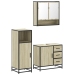 Set de muebles de baño 3 pzas madera contrachapada roble Sonoma