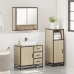 Set de muebles de baño 3 pzas madera contrachapada roble Sonoma